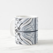 グレー白黒曲線抽象芸術パターン コーヒーマグカップ (正面左)