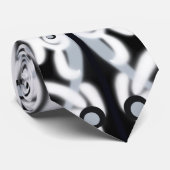 グレー白黒曲線抽象芸術パターン ネクタイ (ロール)