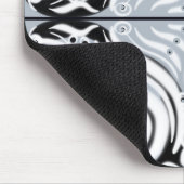 グレー白黒曲線抽象芸術パターン マウスパッド (コーナー)