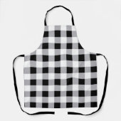 グレー白黒格子模様 エプロン (正面)