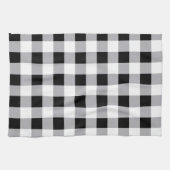グレー白黒格子模様 キッチンタオル (横)