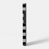 グレー白黒格子模様 iPhoneケース (左側面)