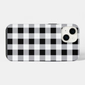 グレー白黒格子模様 iPhoneケース (裏面横)