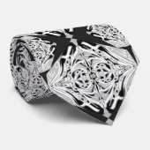 グレー白黒蝶ウィング抽象芸術パターン ネクタイ (ロール)