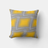 グレー矩形抽象芸術アート クッション (正面)