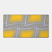 グレー矩形抽象芸術アート デスクマット (正面)