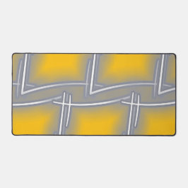 グレー矩形抽象芸術アート デスクマット