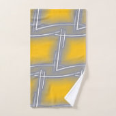 グレー矩形抽象芸術アート バスタオルセット (ハンドタオル)