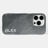 グレー石板テクスチャiPhoneケース Case-Mate iPhoneケース (裏面 (横))