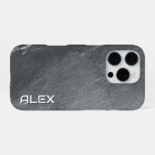 グレー石板テクスチャiPhoneケース iPhoneケース (裏面横)