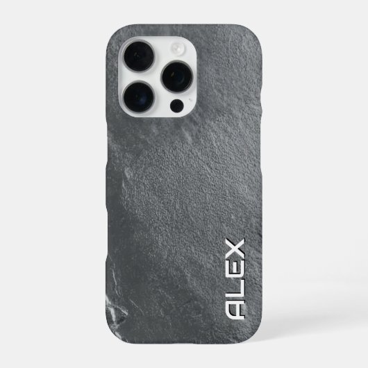 グレー石板テクスチャiPhoneケース iPhoneケース (裏面)