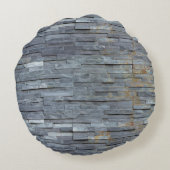 グレー石板モノグラム ラウンドクッション (裏面)