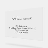 グレー私ミニマルたちは移動した名前アドレスの追加文字 アクリルサイン (傾斜)