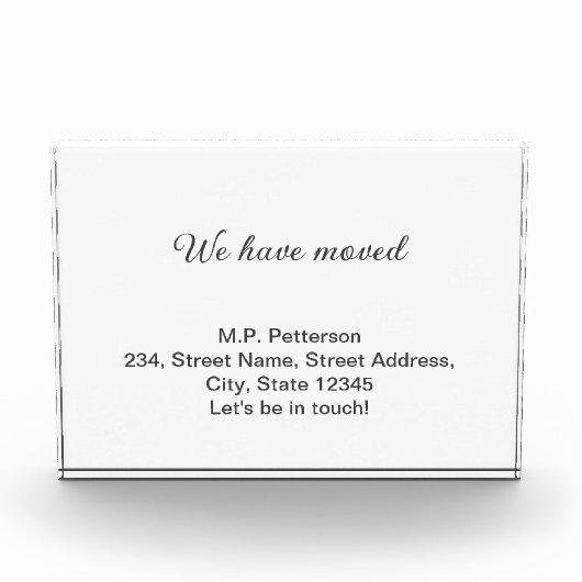 グレー私ミニマルたちは移動した名前アドレスの追加文字 フォトブロック (正面)