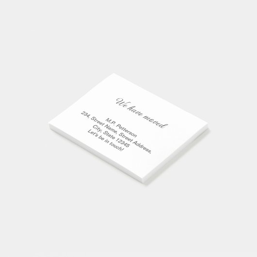 グレー私ミニマルたちは移動した名前アドレスの追加文字 ポストイット (アングル)