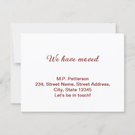 グレー私ミニマルたちは移動した名前アドレスの追加文字 ポストカード