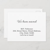 グレー私ミニマルたちは移動した名前アドレスの追加文字 ポストカード (正面/裏面)