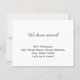 グレー私ミニマルたちは移動した名前アドレスの追加文字 ポストカード