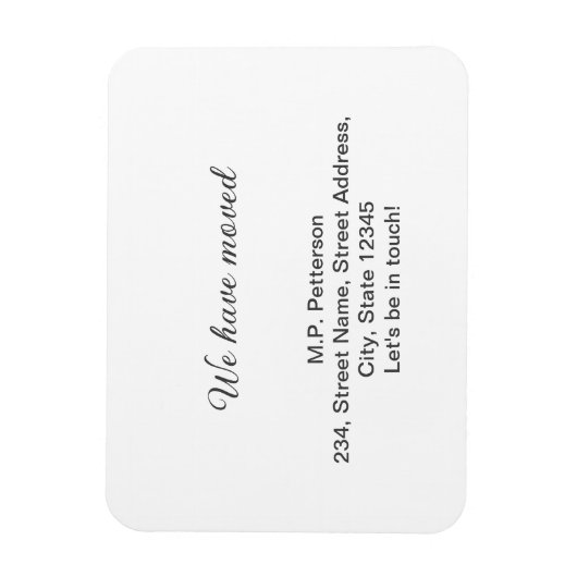 グレー私ミニマルたちは移動した名前アドレスの追加文字 マグネット (縦)