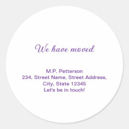グレー私ミニマルたちは移動した名前アドレスの追加文字 ラウンドシール