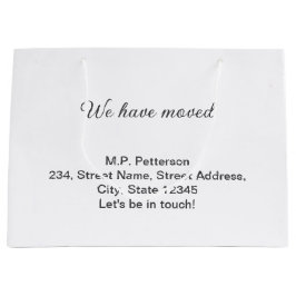 グレー私ミニマルたちは移動した名前アドレスの追加文字 ラージペーパーバッグ