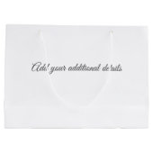 グレー私ミニマルたちは移動した名前アドレスの追加文字 ラージペーパーバッグ (裏面)