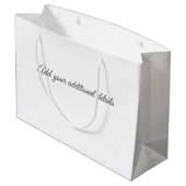 グレー私ミニマルたちは移動した名前アドレスの追加文字 ラージペーパーバッグ (裏面アングル)