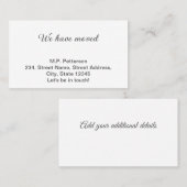 グレー私ミニマルたちは移動した名前アドレスの追加文字 名刺 (正面/裏面)