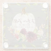 グレー秋ブルゴーニュフローラホームデコールパンプキン ガラスコースター (裏面)