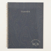 グレー空白の抽象芸術パーソナライズされたプランナー プランナー手帳 (正面)