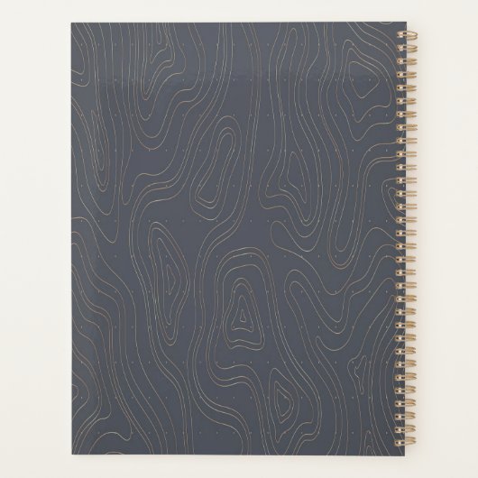 グレー空白の抽象芸術パーソナライズされたプランナー プランナー手帳 (裏面)