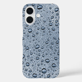 グレー系の水滴 iPhone 16ケース