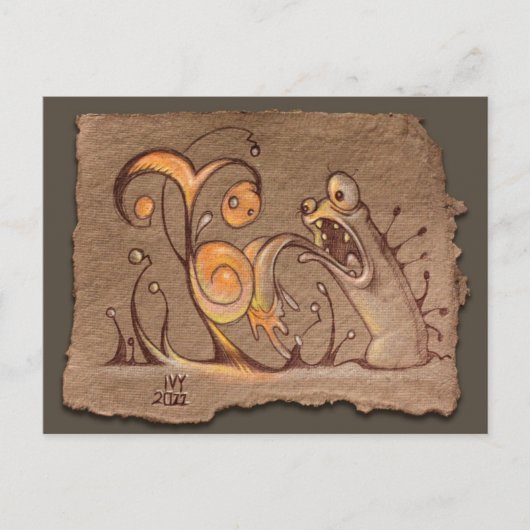 グレー紙スケッチ:タスター ポストカード (正面)