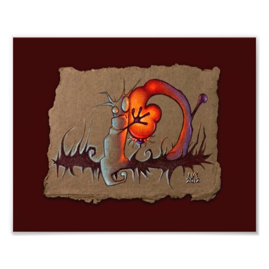 グレー紙スケッチ：ハグ、赤、フォトプリント フォトプリント            (正面)