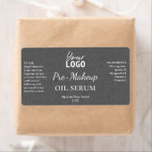 グレー紙テクスチャのプリメイクアップ血清ラベル ラベル (インサイチュ)