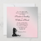 グレー素晴らしとピンクの結婚式招待状 招待状 (正面)