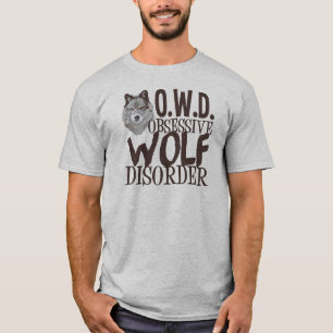 グレー素晴らしウルフメンズ Tシャツ