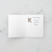 グレー素晴らしフクロウ誕生日カード カード (内部)