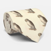 グレー素晴らしフクロウ(Strix nebulosa) NY鳥像 ネクタイ (ロール)