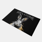 グレー素晴らしラビットオンファイアウェルカム ドアマット (アングル)