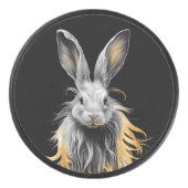 グレー素晴らしラビットオンファイア アイスホッケーパック (正面)