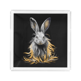 グレー素晴らしラビットオンファイア アクリルトレー