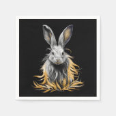 グレー素晴らしラビットオンファイア スタンダードカクテルナプキン (正面)