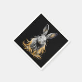 グレー素晴らしラビットオンファイア スタンダードカクテルナプキン (角)