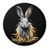 グレー素晴らしラビットオンファイア セラミックノブ (正面)