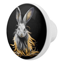 グレー素晴らしラビットオンファイア セラミックノブ