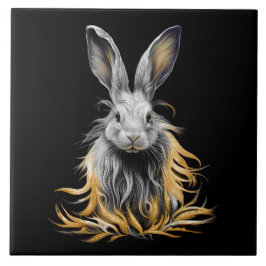 グレー素晴らしラビットオンファイア タイル