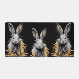 グレー素晴らしラビットオンファイア デスクマット