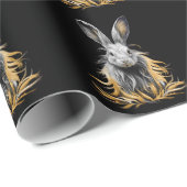 グレー素晴らしラビットオンファイア ラッピングペーパー (ロールコーナー)