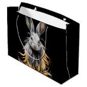 グレー素晴らしラビットオンファイア ラージペーパーバッグ (裏面アングル)